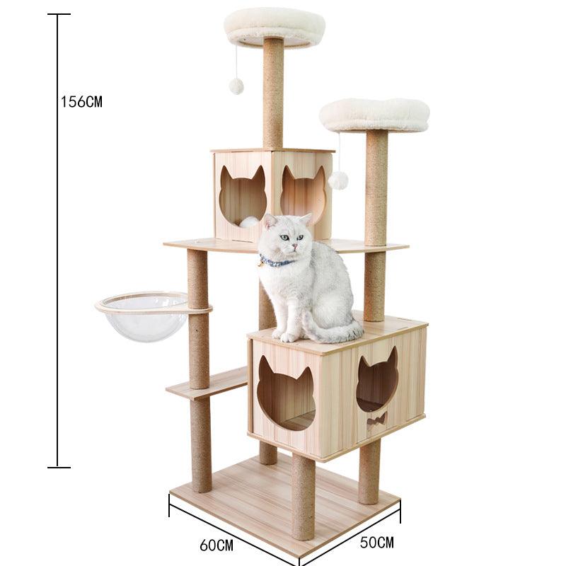 Space Capsule Cat Crawl Nest With Scratching Board - Wooden Pet Toy And Supplies